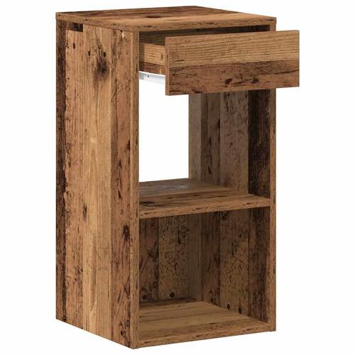 Sengebord med skuffe 35x34x66,5 cm antikt træ