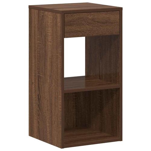 Sengebord med skuffe 35x34x66,5 cm brun egetræsfarve