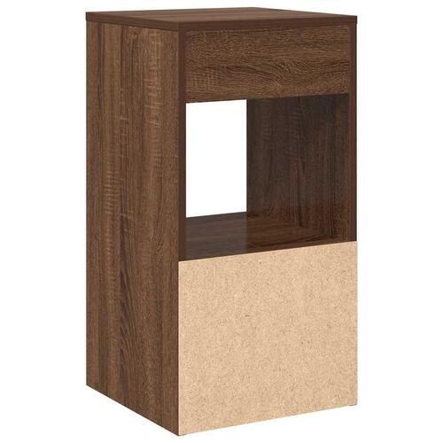 Sengebord med skuffe 35x34x66,5 cm brun egetræsfarve