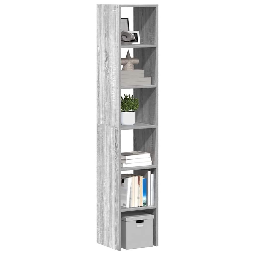Bogreoler stabelbare 2 stk. 30x30x80 cm grå sonoma-eg