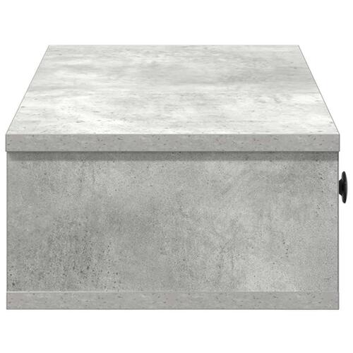 Væghylde med skuffer 100x37,5x19 cm konstrueret træ betongrå