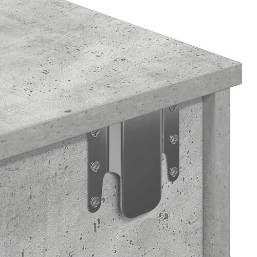Væghylde med skuffer 100x37,5x19 cm konstrueret træ betongrå