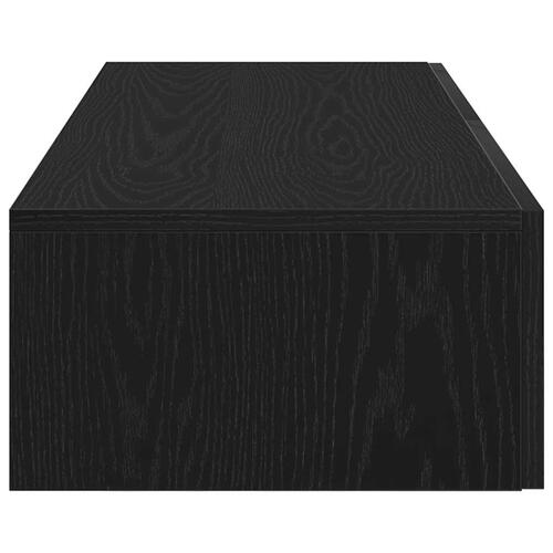 Væghylde med skuffer 60x26,5x15 cm konstrueret træ sort