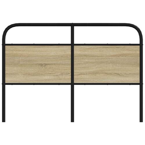 Sengegavl 140 cm stål og konstrueret træ sonoma-eg