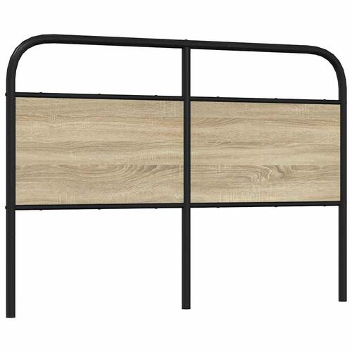 Sengegavl 140 cm stål og konstrueret træ sonoma-eg
