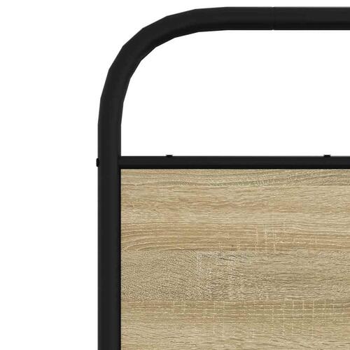 Sengegavl 140 cm stål og konstrueret træ sonoma-eg