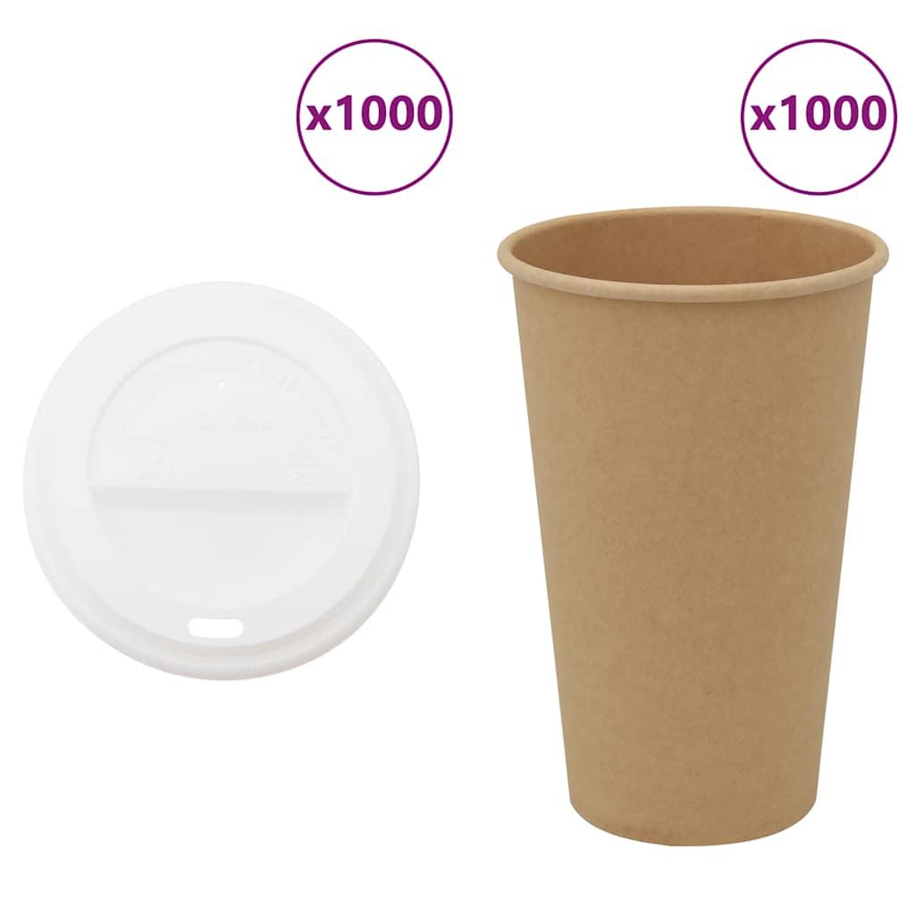 Kaffekopper af papir med låg 1000 stk. 16oz 400ml
