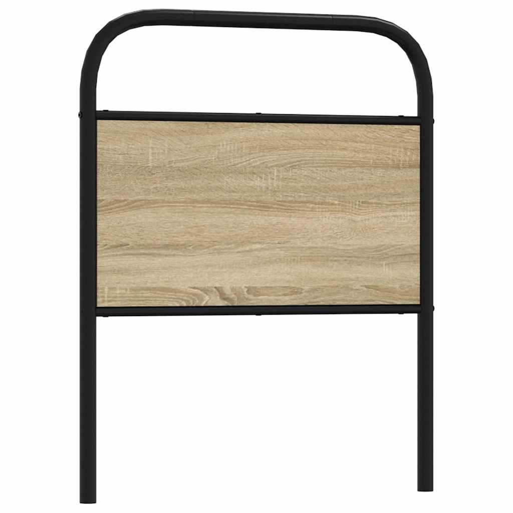 Sengegavl 80 cm stål og konstrueret træ sonoma-eg