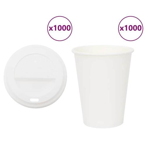Kaffekopper af papir med låg 1000 stk. 12oz 300ml