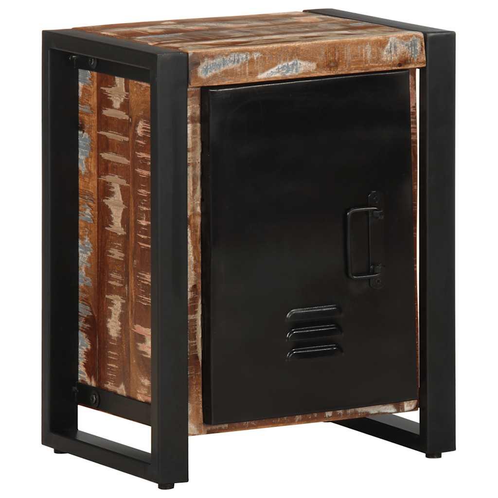 Sengeskab flerfarvet 40x30x51 cm massivt genbrugstræ billede