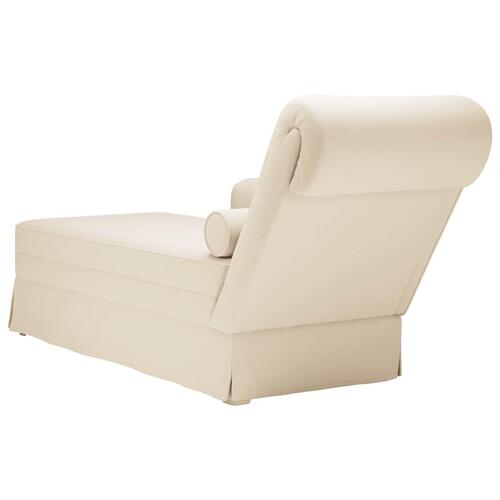 Chaiselong med bolster og højre armlæn hør