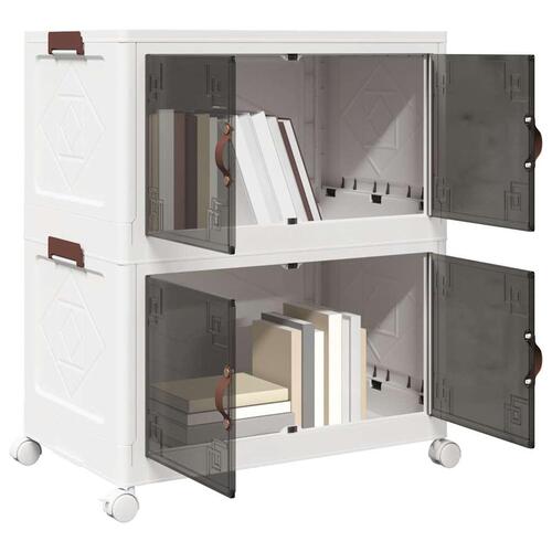 Stabelbar opbevaringskasse med hjul 2-etagers 75 L 64x40x76 cm