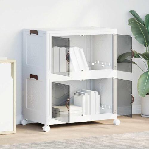 Stabelbar opbevaringskasse med hjul 2-etagers 75 L 64x40x76 cm