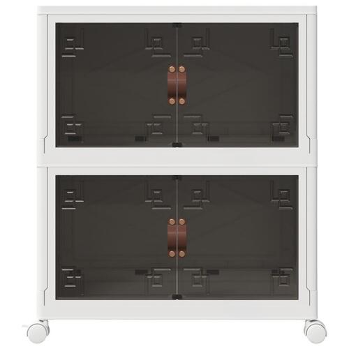 Stabelbar opbevaringskasse med hjul 2-etagers 75 L 64x40x76 cm