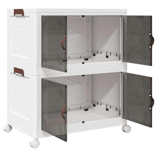 Stabelbar opbevaringskasse med hjul 2-etagers 75 L 64x40x76 cm