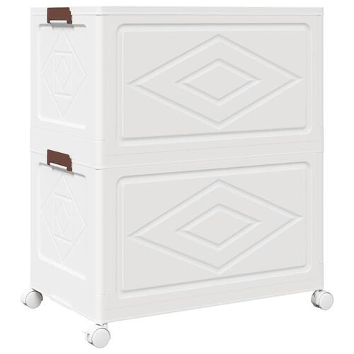 Stabelbar opbevaringskasse med hjul 2-etagers 75 L 64x40x76 cm