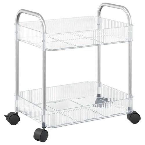 Opbevaringsvogn i 2 niveauer transparent 37x28x43,5 cm akryl