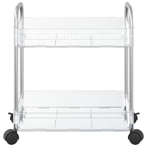 Opbevaringsvogn i 2 niveauer transparent 37x28x43,5 cm akryl