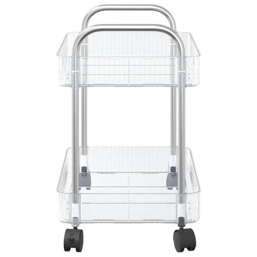 Opbevaringsvogn i 2 niveauer transparent 37x28x43,5 cm akryl