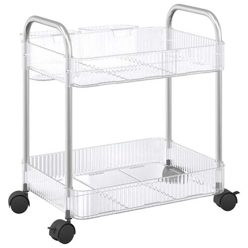 Opbevaringsvogn i 2 niveauer transparent 37x28x43,5 cm akryl