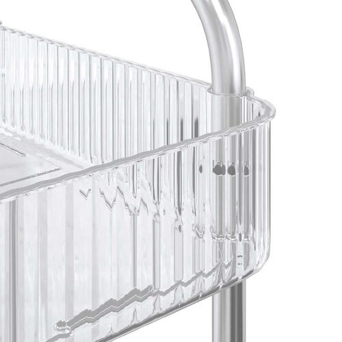 Opbevaringsvogn i 3 niveauer transparent 37x28x68 cm akryl