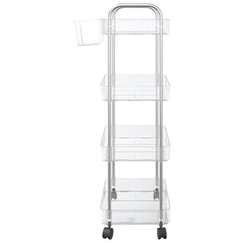 Opbevaringsvogn i 4 niveauer transparent 37x28x95 cm akryl