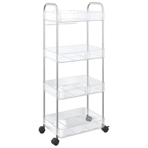 Opbevaringsvogn i 4 niveauer transparent 37x28x95 cm akryl