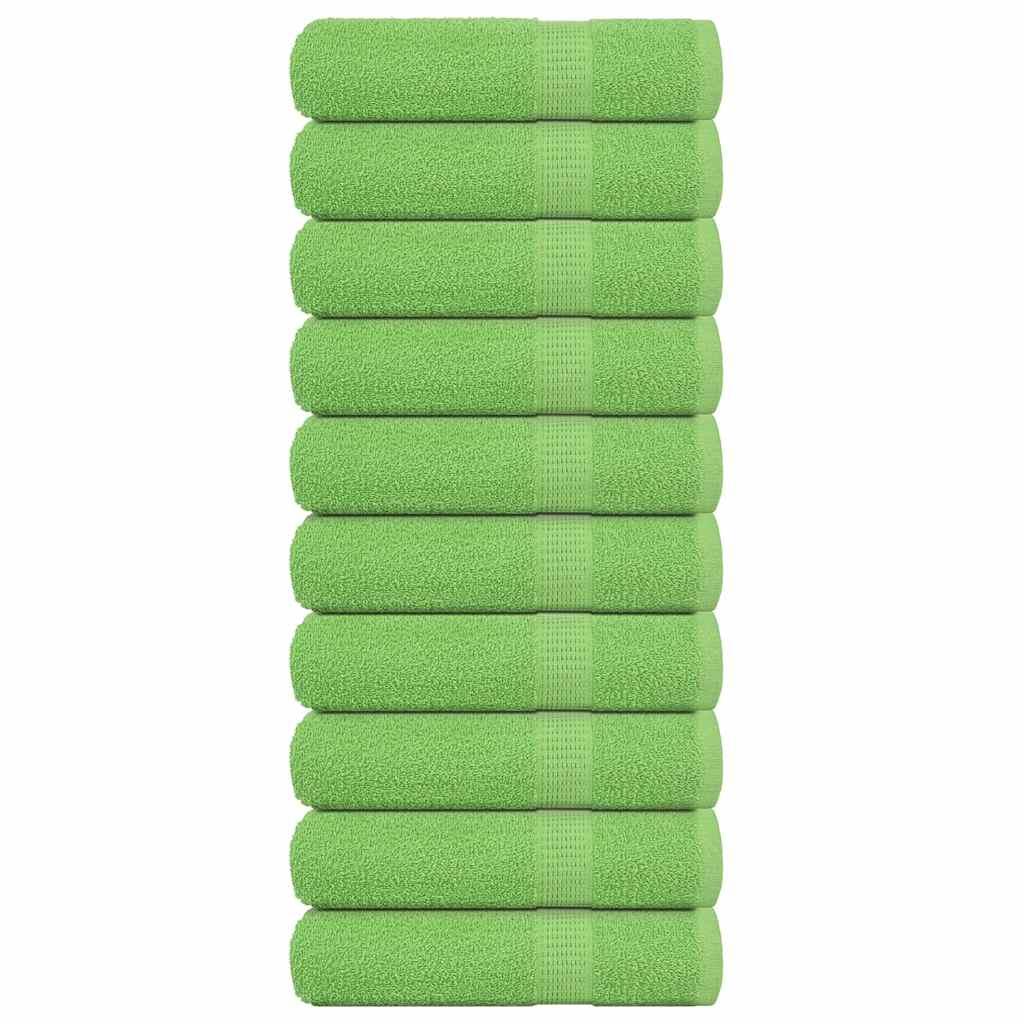 Håndklæder 10 stk. 50x100 cm 360 g/m2 100 % bomuld æblegrøn