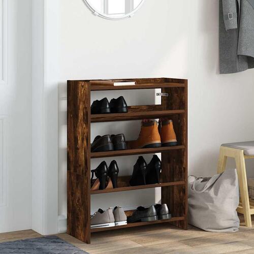 Skoreol 60x25x81 cm konstrueret træ røget egetræsfarve