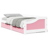 Daybed med to skuffer uden madras IRUN hvid og lyserød 90x200cm