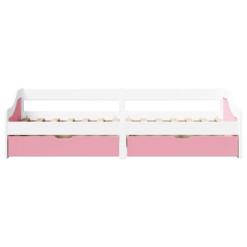 Daybed med to skuffer uden madras IRUN hvid og lyserød 90x200cm