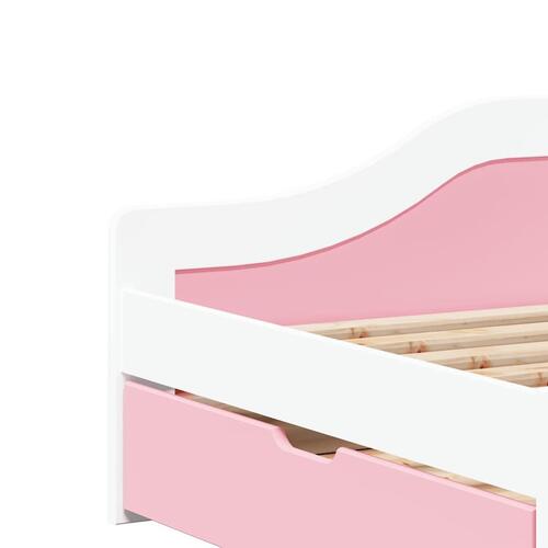 Daybed med to skuffer uden madras IRUN hvid og lyserød 90x200cm