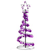 Lysende juletræ med kugler 80 LED'er 120 cm varmt hvidt lys