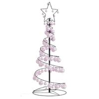 Lysende juletræ med kugler 80 LED'er 120 cm varmt hvidt lys