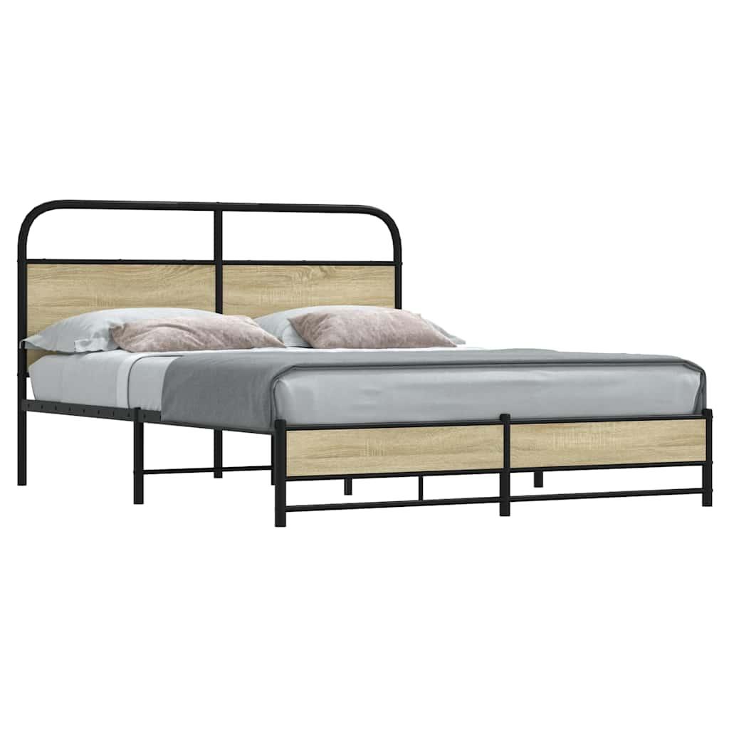 Sengeramme uden madras 160x200 cm metal sonoma-eg billede