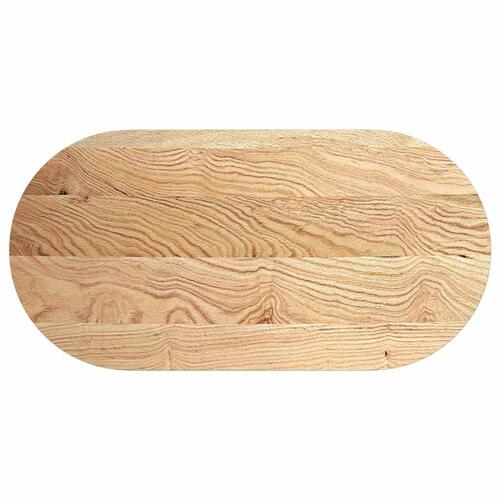 Bordplade 120x60x4 cm massivt egetræ oval