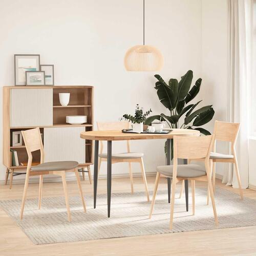 Bordplade 120x60x4 cm massivt egetræ oval