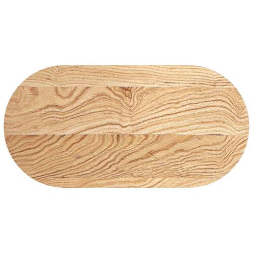 Bordplade 80x40x4 cm massivt egetræ oval