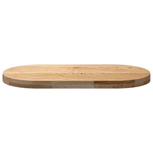Bordplade 80x40x4 cm massivt egetræ oval