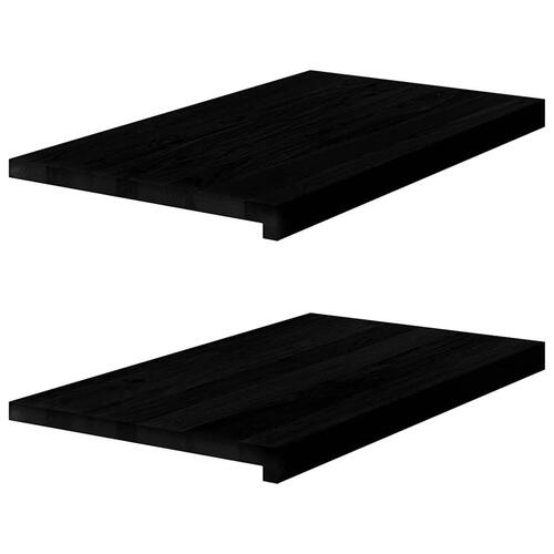 Vindueskarme 2 stk mørkebrun 70x40x2 cm massivt egetræ