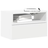 Væghængte sengeborde 2 stk. 45x26x28,5 cm hvid