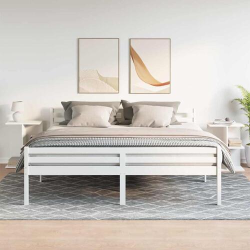 Sengeborde 2 stk. 46,5x29x61 cm konstrueret træ hvid