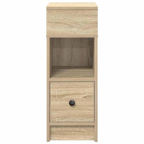 Sengebord med skuffe 25x31x66 cm sonoma-eg