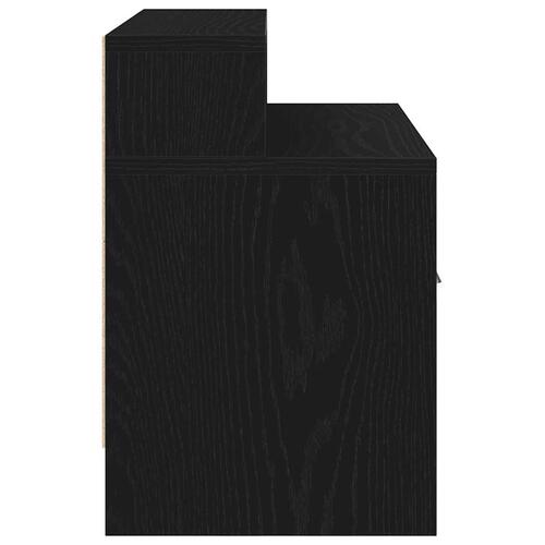 Sengebord med skuffe 51x31x47 cm sort-eg
