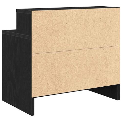 Sengebord med skuffe 51x31x47 cm sort-eg