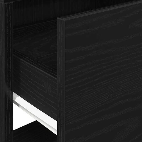 Sengebord med skuffe 51x31x47 cm sort-eg