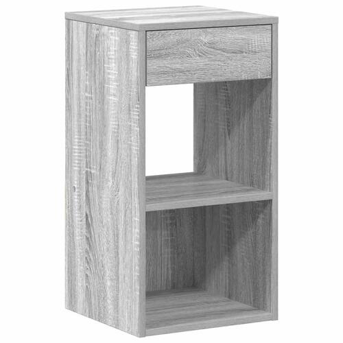 Sengebord med skuffe 35x34x66,5 cm grå sonoma-eg