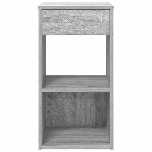 Sengebord med skuffe 35x34x66,5 cm grå sonoma-eg
