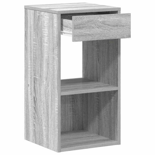 Sengebord med skuffe 35x34x66,5 cm grå sonoma-eg