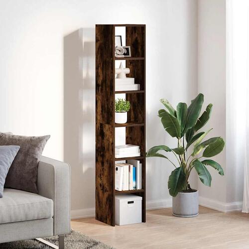 Bogreoler stabelbare 2 stk. 30x30x80 cm røget egetræsfinish